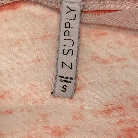 Z Supply Size Small Coral/Orange Burnout V-Neck T-Shirt - Picture 4 of 5